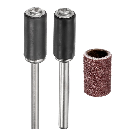 Uxcell 3pcs Sanding Drums Sleeves Set 1/4 Inch Grit 240 Sanding Sandpaper with Mandrel Rotary Tool Kit