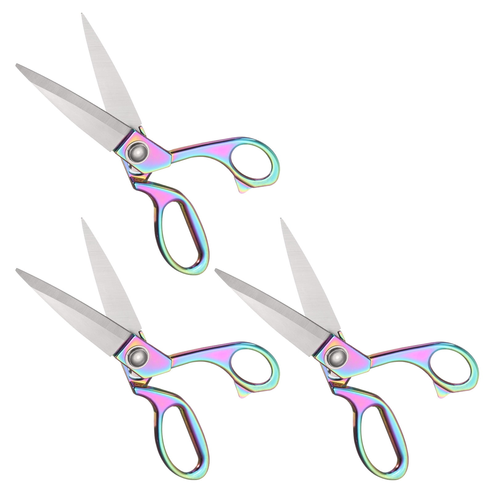 Uxcell 3pcs Sewing Scissors Stainless Steel Tailor Scissors Color Plating Scissors