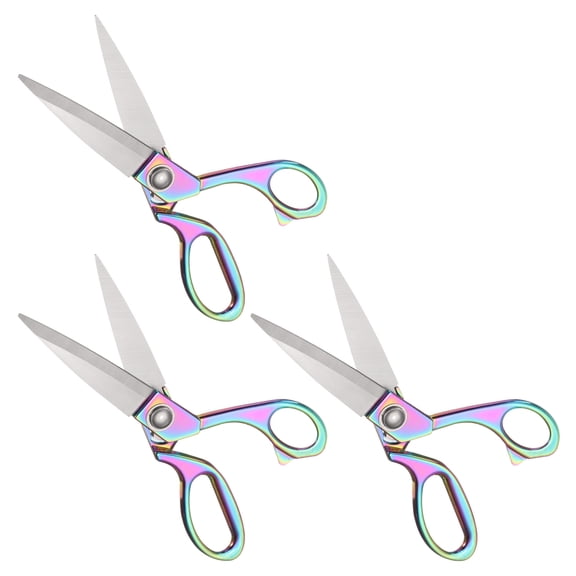 Uxcell 3pcs Sewing Scissors Stainless Steel Tailor Scissors Color Plating Scissors