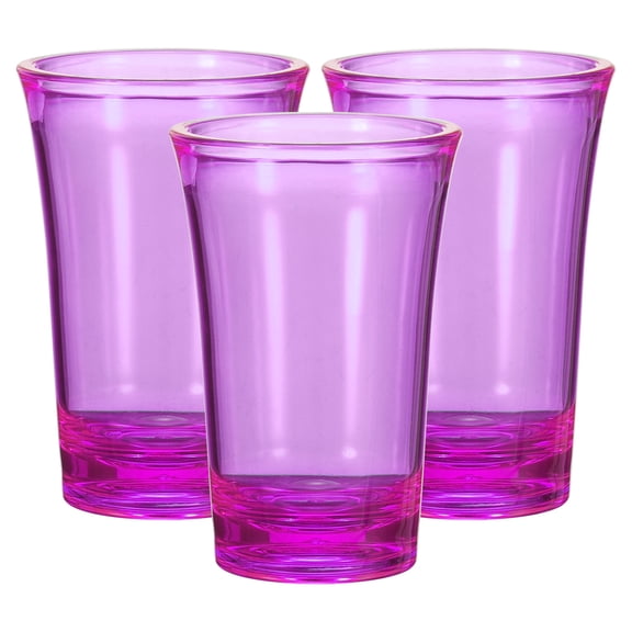 Uxcell 3pcs Shot Glasses 1.2oz Polystyrene Shot Glasses Ombre Multicolored Shot Glasses Bulk for Cocktail Round Shot Glasses Spirits Liquors, Purple