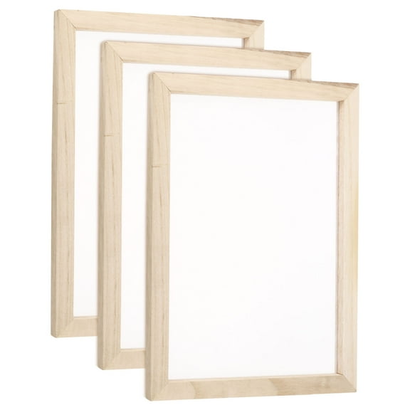 Uxcell 3pcs Silk Screen Printing Frame, 15.7x11.8 Inch Wood with 160 White Mesh, for Screen Printing DIY Project