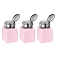 thumbnail image 1 of Uxcell 3pcs Solvent Alcohol Dispensers 120ml(4oz) Push Down Liquid Dispenser Pump w Stainless Steel Lid, Pink, 1 of 6
