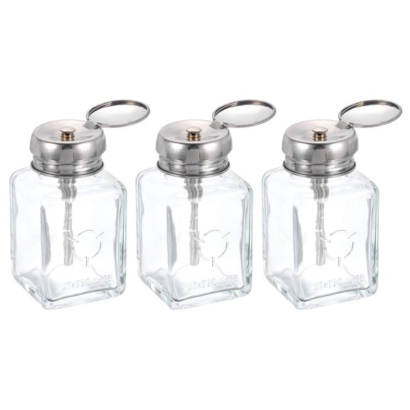 Uxcell 3pcs Solvent Alcohol Dispensers 120ml Conical Push Down Liquid Bottle Sprinkler Steel Tube Copper Core