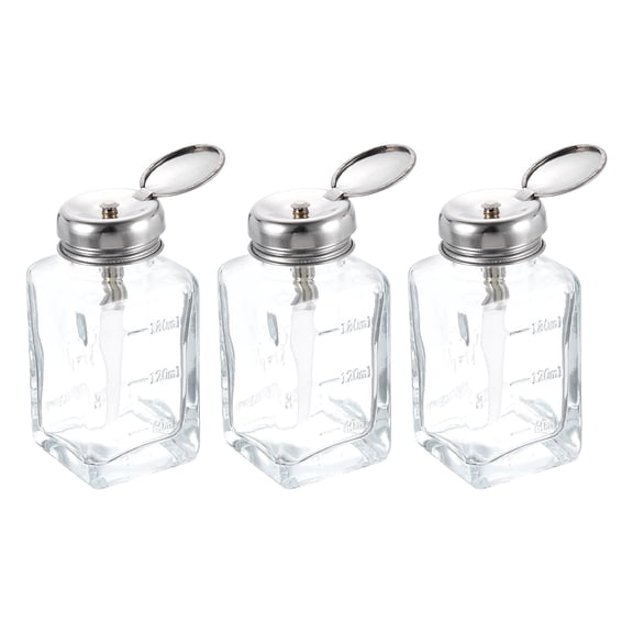 Uxcell 3pcs Solvent Alcohol Dispensers 180ml Push Down Liquid Bottle Sprinkler Plastic Tube Copper Core