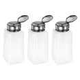 thumbnail image 1 of Uxcell 3pcs Solvent Alcohol Dispensers 250ml(8.5oz) Push Down Liquid Dispenser Pump w Stainless Steel Lid, White, 1 of 6