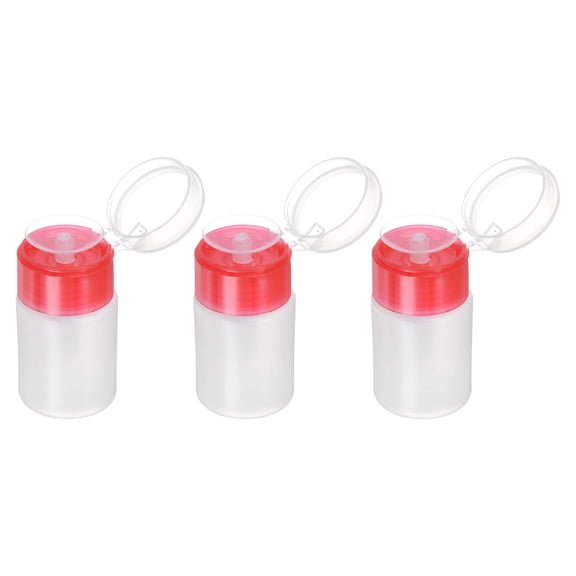 Uxcell 3pcs Solvent Alcohol Dispensers 60ml(2oz) Push Down Liquid Dispenser Pump, Red