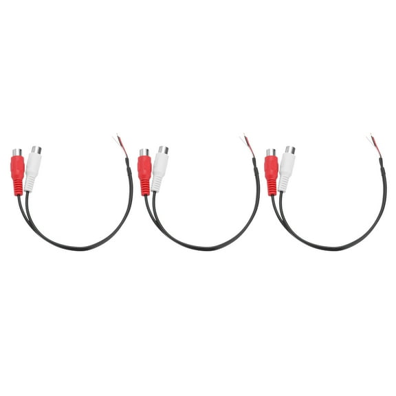 Uxcell 3Pcs Speaker RCA Female Plug Jack to Bare Wire Open End Audio Cable Adapter for Amplifier Receiver Speaker 9.84"