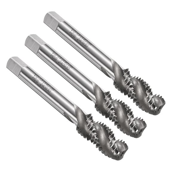 Uxcell 3pcs Spiral Flute Thread Tap 1/2-13 UNC Machine Taps HSS6542 Uncoated