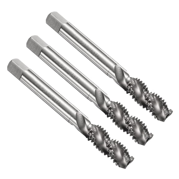 Uxcell 3pcs Spiral Flute Thread Tap 3/8-16 UNC Machine Taps HSS6542 Uncoated