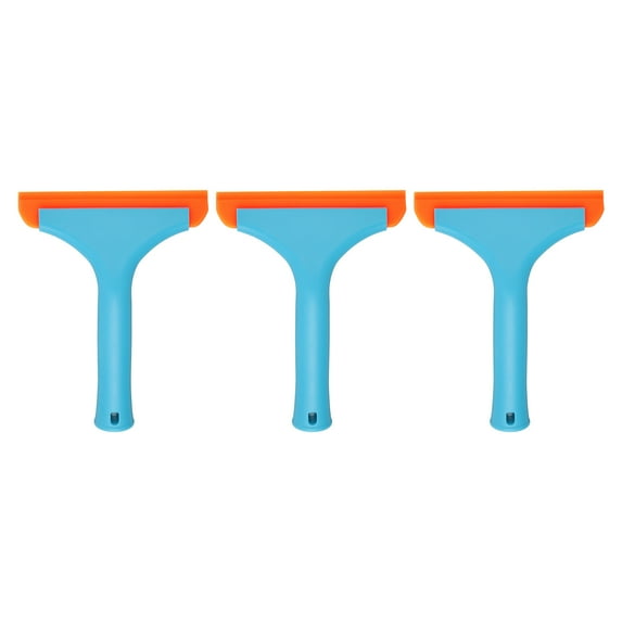 Uxcell 3pcs Squeegee 6 Inch Length Auto Water Blade Shower Squeegee with Non-Slip Handle for Windshield Window Cleaner Glass Door, Blue