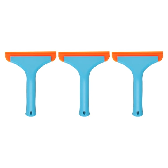 Uxcell 3pcs Squeegee 6 Inch Length Auto Water Blade Shower Squeegee with Non-Slip Handle for Windshield Window Cleaner Glass Door, Blue