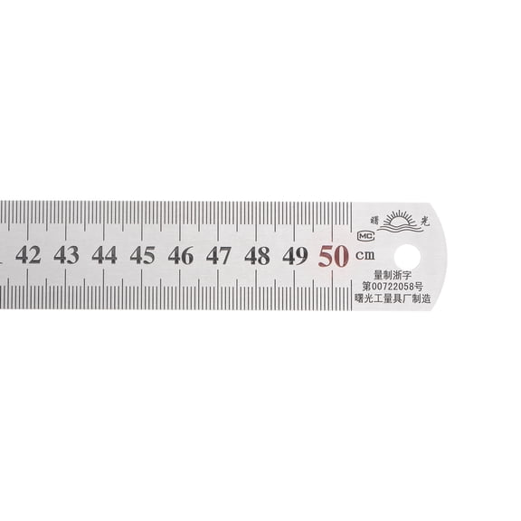 Uxcell 3pcs Stainless Steel Ruler 20"x1/28"x1-1/7" Straight Edge Measuring Tools for Woodworking Painting Craft