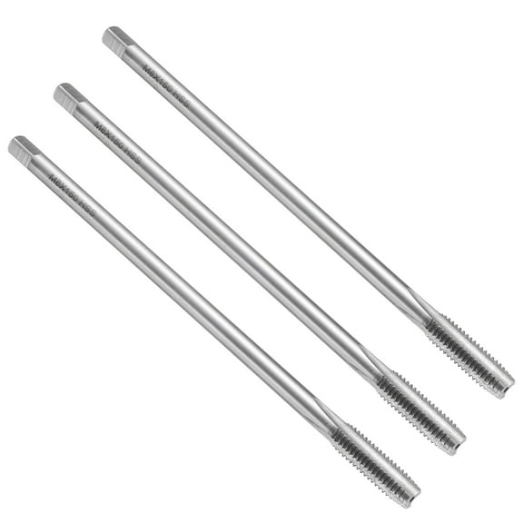 Uxcell 3pcs Straight Flute Thread Taps, M8 x 1.25 H2 150mm Extra Long Metric Screw Machine Tap Threading Tapping Tools