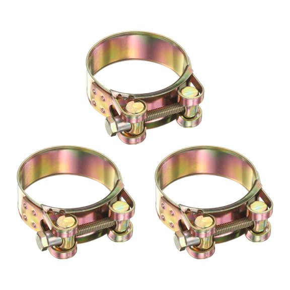 Uxcell 3pcs T-Bolt Hose Clamp 104-112mm (4.09-4.41") Galvanized Carbon Steel Adjustable Intake Radiator Pipe Clamps for Automotive Plumbing Industrial Pipes