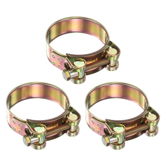 Uxcell 3pcs T-Bolt Hose Clamp 113-121mm (4.45-4.76") Galvanized Carbon Steel Adjustable Intake Radiator Pipe Clamps for Automotive Plumbing Industrial Pipes