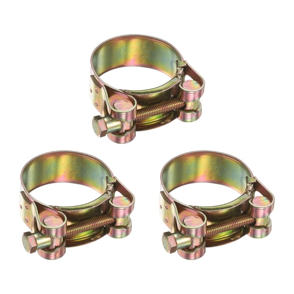 Uxcell 3pcs T-Bolt Hose Clamp 122-130mm (4.8-5.12") Galvanized Carbon Steel Adjustable Intake Radiator Pipe Clamps for Automotive Plumbing Industrial Pipes