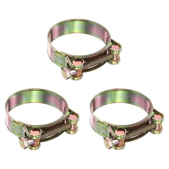 Uxcell 3pcs T-Bolt Hose Clamp 92-97mm (3.62-3.82") Galvanized Carbon Steel Adjustable Intake Radiator Pipe Clamps for Automotive Plumbing Industrial Pipes