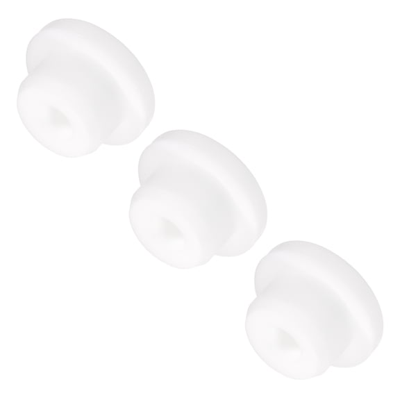 Uxcell 3pcs T-Shaped Silicone Plugs 18mm 11/16" Dia Snap in Plug Seal Round White