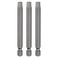 thumbnail image 1 of Uxcell 3pcs T40 Torx Head Screwdriver Bit 1/4" Hex Shank 3" (75mm) Long Magnetic No Hole Tip 6 Point Star Screw Driver, 1 of 7