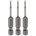 thumbnail image 1 of Uxcell 3pcs TT6 Security Torx Head Screwdriver Bit 2" (50mm) Long 1/4" Hex Shank Magnetic Tamper Proof 6 Point Star Screw Driver, 1 of 7