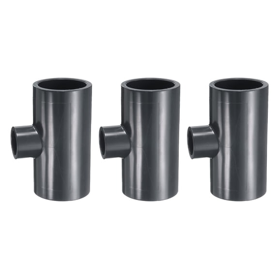 Uxcell 3Pcs Tee Fitting 1-1/2 x 1" 3 Way Connector Pipe Coupling