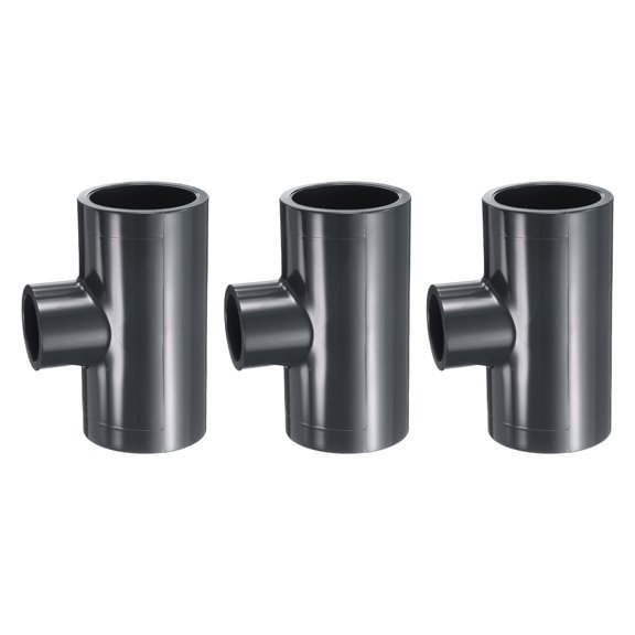 Uxcell 3Pcs Tee Fitting 1-1/4 x 3/4" 3 Way Connector Pipe Coupling