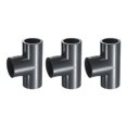 thumbnail image 1 of Uxcell 3Pcs Tee Fitting 3/4" 3 Way Connector Furniture Build Grade Pipe Coupling, 1 of 7