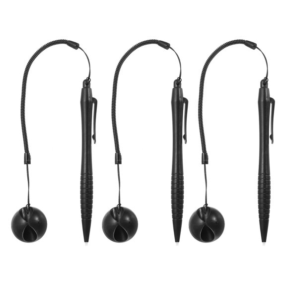 Uxcell 3pcs Touch Resistive Screen Pen Spring Resistance Pen for Navigation GPS POS, Black