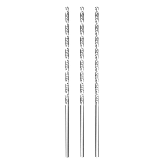 Uxcell 3pcs Twist Drill Bit 3.5mm Dia 160mm (6.3") Extra Long High-Speed Steel Bits