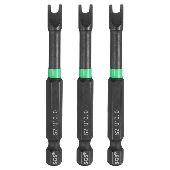 Uxcell 3pcs U Shaped Screwdriver Bit 2.76" U10 Magnetic Power Tools with 1/4" Hex Shank