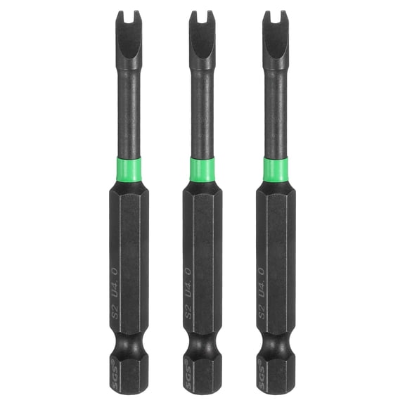 Uxcell 3pcs U Shaped Screwdriver Bit 2.76" U4 Magnetic Power Tools with 1/4" Hex Shank