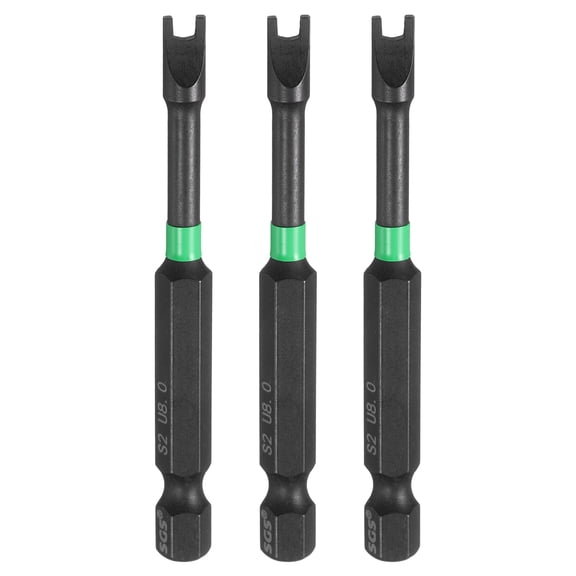 Uxcell 3pcs U Shaped Screwdriver Bit 2.76" U8 Magnetic Power Tools with 1/4" Hex Shank