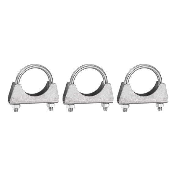 Uxcell 3pcs U-shaped Exhaust Pipe Clamp 1.9"/48mm M8 Stainless Steel U-bolt Exhaust Clamp Saddle Muffler Pipe Connector Tip Hook Clip Fits 1.9" Pipes for Silencers Elbow Joints Pipelines
