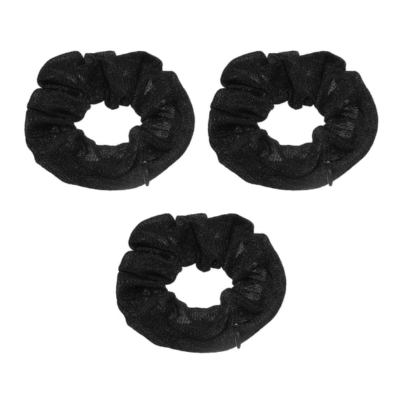 Uxcell 3pcs Velvet Scrunchie with Pocket Zipper (2 Inch) - Bling Elastic Bands Hair Ties Girls Women Hidden Compartment Pockets, for Ponytail Holder Travel Coins Keys, Black