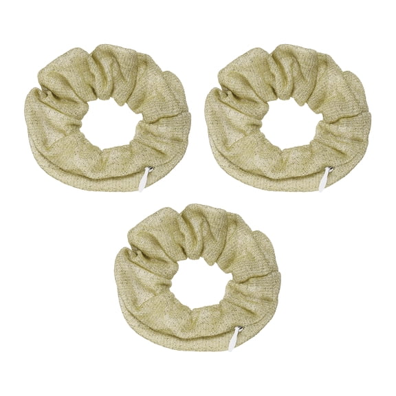 Uxcell 3pcs Velvet Scrunchie with Pocket Zipper (2 Inch) - Bling Elastic Bands Hair Ties Girls Women Hidden Compartment Pockets, for Ponytail Holder Travel Coins Keys, Yellow