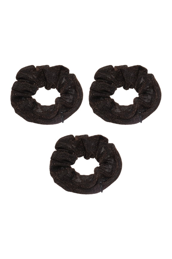3pcs Velvet Scrunchie with Pocket Zipper (2 Inch) - Bling Elastic Bands Hair Ties Girls Women Hidden Compartment Pockets, for Ponytail Holder Travel Coins Keys, Coffee