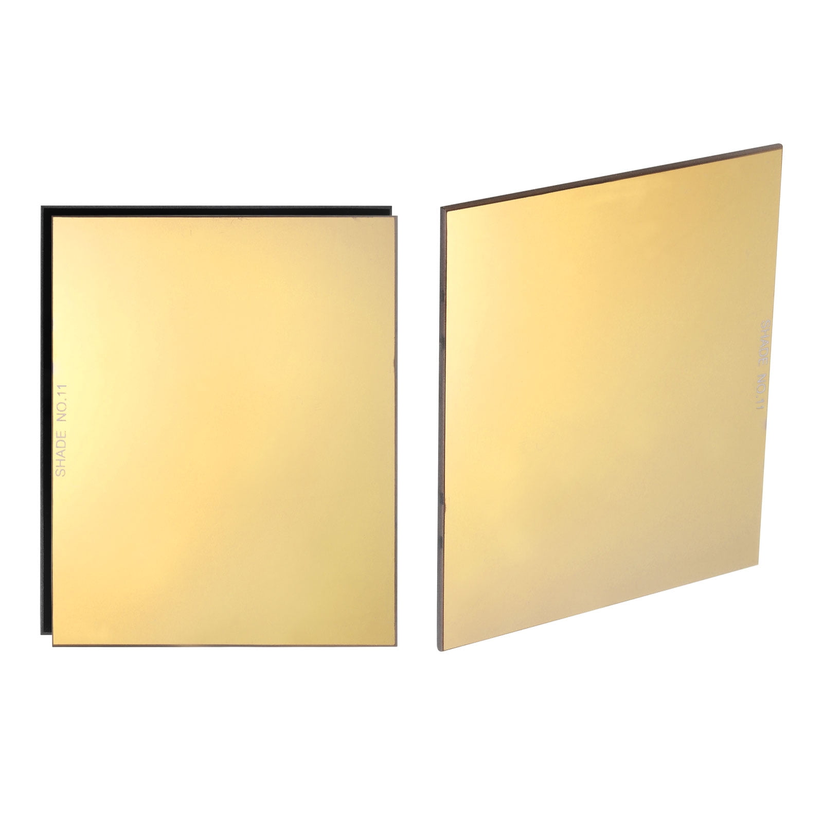 Uxcell 3pcs Welding Lens 4.33" x 3.54" Shade 11 Glass Replacement Lens Gold Coated