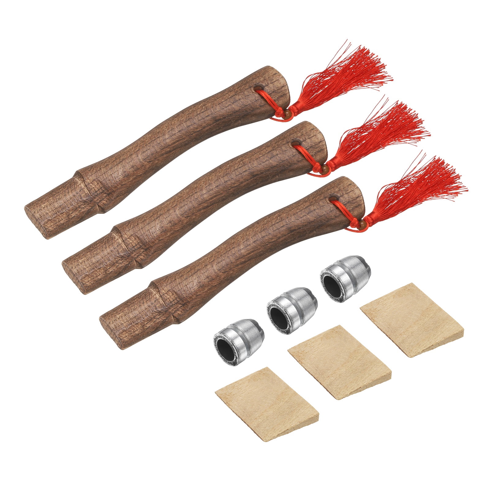 Uxcell 3pcs Wood Axe Handle Replacement 10.2" Universal Hickory Hatchet Handles with Wooden and Round Wedges for Camping Garden Axe