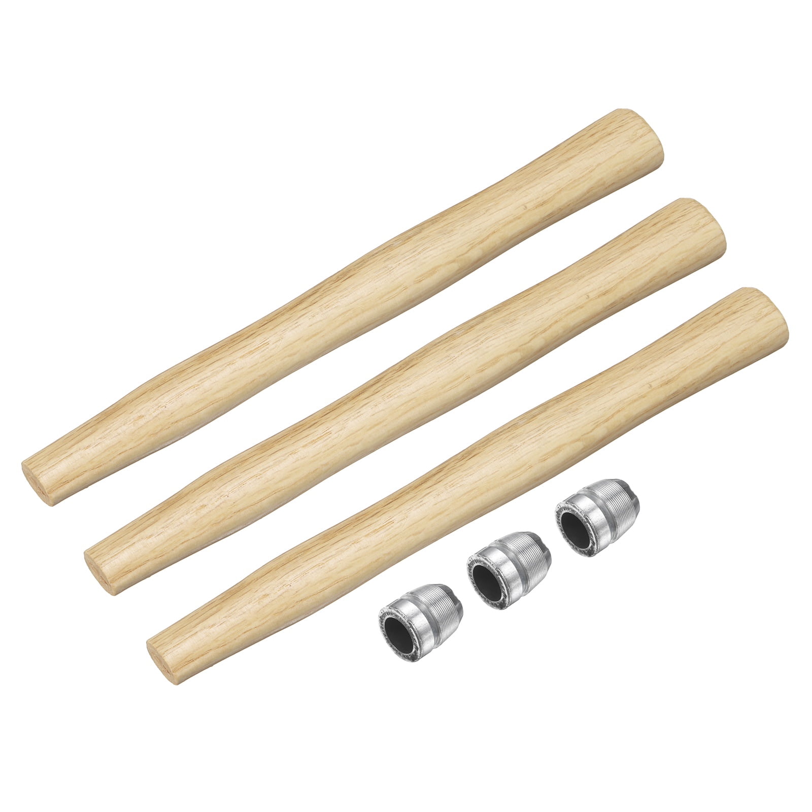 Uxcell 3pcs Wood Sledge Hammer Handle 11.6" Hammer Wooden Replacement Handles with Round Wedges for 1lb Round Octagonal Head Decking Framing Carpentry Construction DIY Sledge Axe Tool