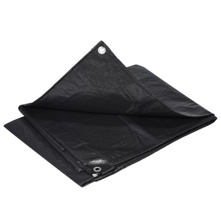 Uxcell 3x2m 7.9mil Waterproof Tarpaulin Cover with Grommet Outdoor Sheet, Black