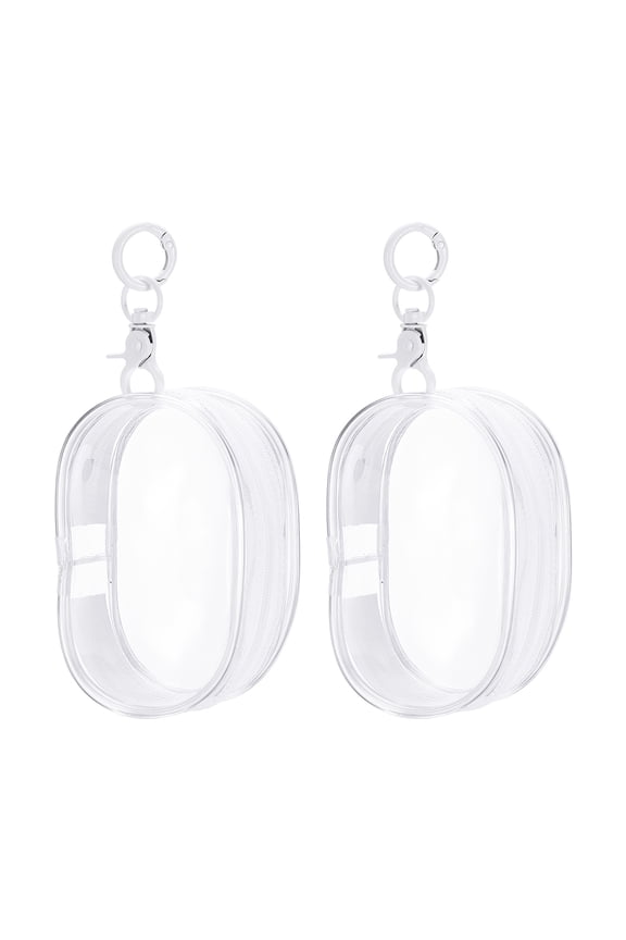2.95 x 4.13 inch Clear Display Bag with Keychain 2 Pcs Pouch for Collectibles White