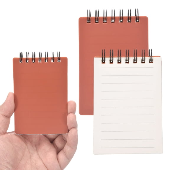 Uxcell 3x5" Aesthetic Pocket Notebooks, 2Pcs Spiral Notepads with Lined Pages Portable Flip Notes Mini Note Pads Bulk 80 Sheets/160 Pages Lined Memo for Office at Work, Red