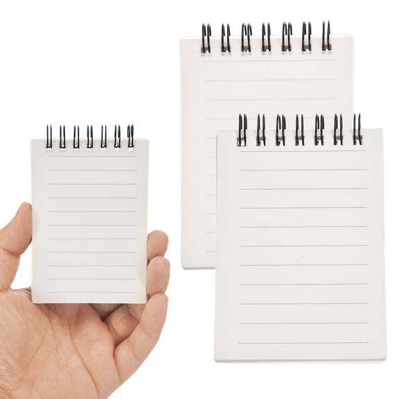 Uxcell 3x5" Aesthetic Pocket Notebooks, 2Pcs Spiral Notepads with Lined Pages Portable Flip Notes Mini Note Pads Bulk 80 Sheets/160 Pages Lined Memo for Office at Work, Transparent