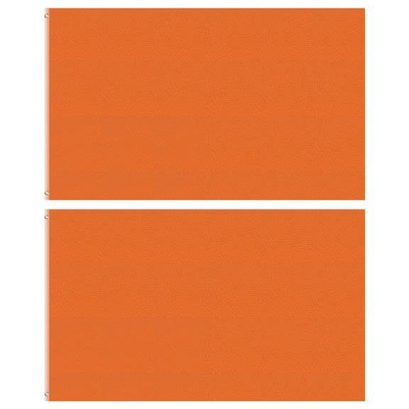 Uxcell 3x5 ft Solid Orange Blank Flag, Polyester Double-Sided Custom Flag 2 Pcs, with Brass Grommets Vibrant Color and Fade Proof Outdoor Indoor Decorations Birthday Party Yard Business