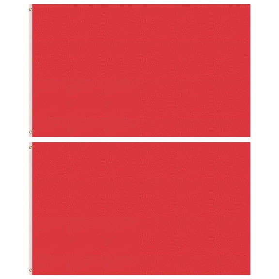 Uxcell 3x5 ft Solid Red Blank Flag, Polyester Double-Sided Custom Flag 2 Pcs, with Brass Grommets Vibrant Color and Fade Proof Outdoor Indoor Decorations Birthday Party Yard Business