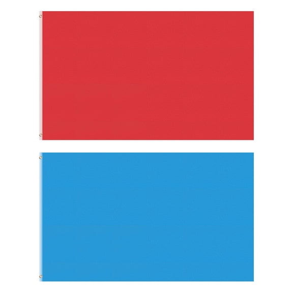 Uxcell 3x5 ft Solid Red/Blue Blank Flag, Polyester Double-Sided Custom Flag 2 Pcs, with Brass Grommets Vibrant Color and Fade Proof Outdoor Indoor Decoration Birthday Party Yard Business