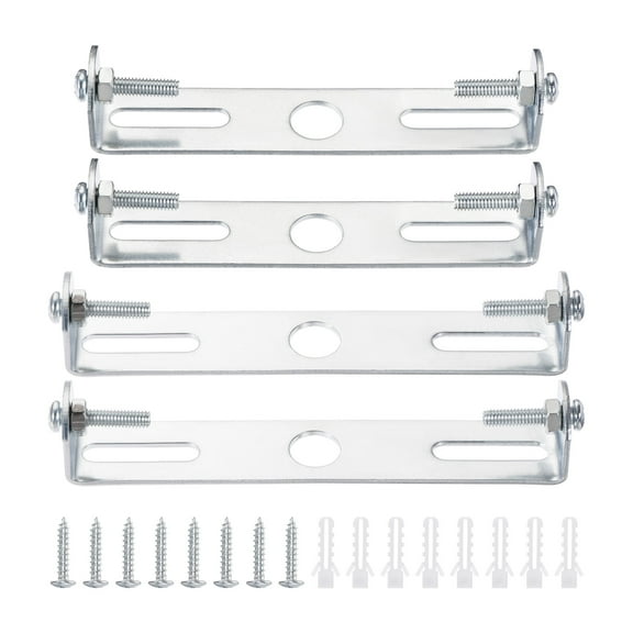 Uxcell 4.1" 3.54" Two Size Mounting Bracket Ceiling Light Plate Screw Nut Iron Silver Tone 2Pcs