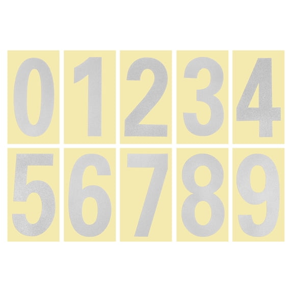 Uxcell Reflective Mailbox Numbers Sticker 0 - 9 Adhesive Address Number Silver 4.13"