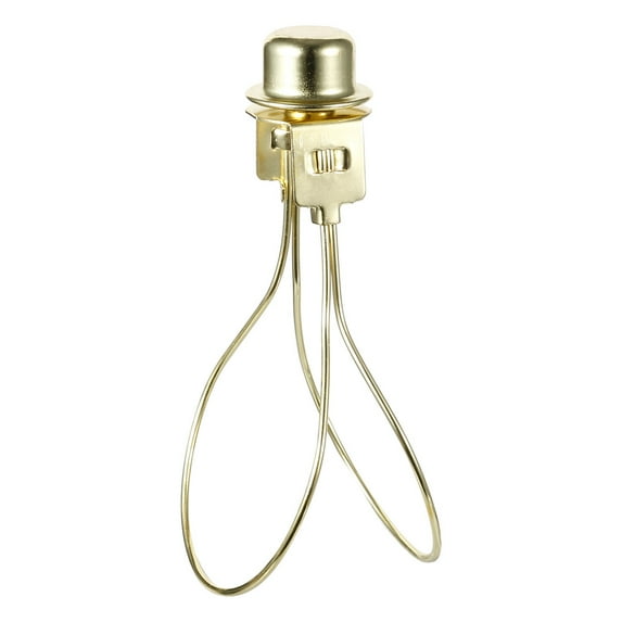 Uxcell 4.2''Lamp Shade Light Bulb Clip Adapter Finial Top Brass Modern Style Metal Gold Tone