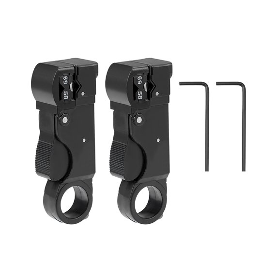 Uxcell 4.21''x1.38''x1.06'' Rotary Coax Coaxial Cable Stripper Cutter Tool Plastic Black 2pcs